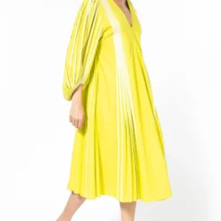 Bodice Lime Green Pleated & Panelled Dress -Cheap Drapvera Store 2111bo24 3