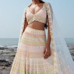 Ritika Mirchandani Pastel Embroidered Lehenga Set -Cheap Drapvera Store 211rm7 4