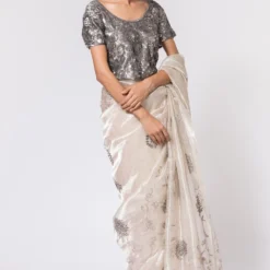 Peachoo Metallic Embroiderd Tissue Blouse -Cheap Drapvera Store 212pch33 4