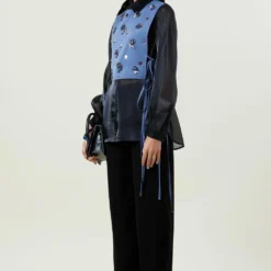 Kanika Goyal Label Blue Embellished Bib -Cheap Drapvera Store 221123kg06 3 1