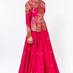 Debyani Magenta Embroidered British Jacket & Lehenga -Cheap Drapvera Store 2312deb6 3