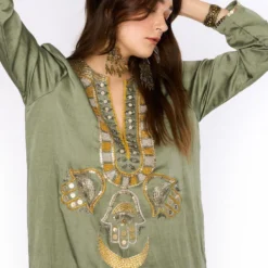 Heirloom By Rara Avis Sage Green Hamsa Embroidered Column Dress 8 Heirloom By Rara Avis Sage Green Hamsa Embroidered Column Dress -Cheap Drapvera Store 23rh48 4