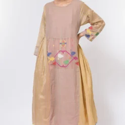 Injiri Beige Jamdani Dress