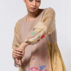 Injiri Beige Jamdani Dress -Cheap Drapvera Store 252inj9 4