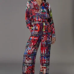 Saaksha & Kinni Abstract Print High Waist Trousers