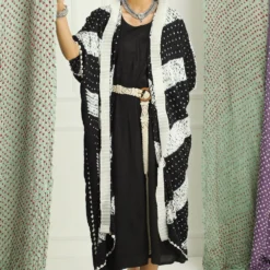 Twenty Nine Black Shift Dress With Shibori Bandhani Cape