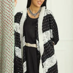 Twenty Nine Black Shift Dress With Shibori Bandhani Cape -Cheap Drapvera Store 254tn29 4