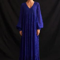 Amrich Suf Hand Embellished Maxi Dress In Blue