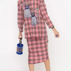 Rara Avis Pink Checkered Wrap Skirt -Cheap Drapvera Store 25ra59 4