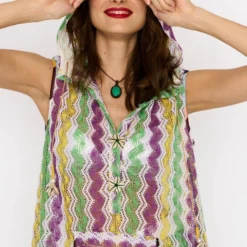 Rara Avis Purple Sheer Cover Up Top -Cheap Drapvera Store 25ra80 3