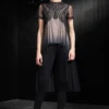 Rohit Gandhi + Rahul Khanna Black Ombre High Low Top