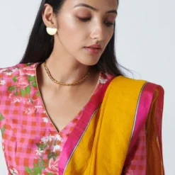 Nadiya Paar Pink Floral Blouse 7 Nadiya Paar Pink Floral Blouse -Cheap Drapvera Store 2623np17 3