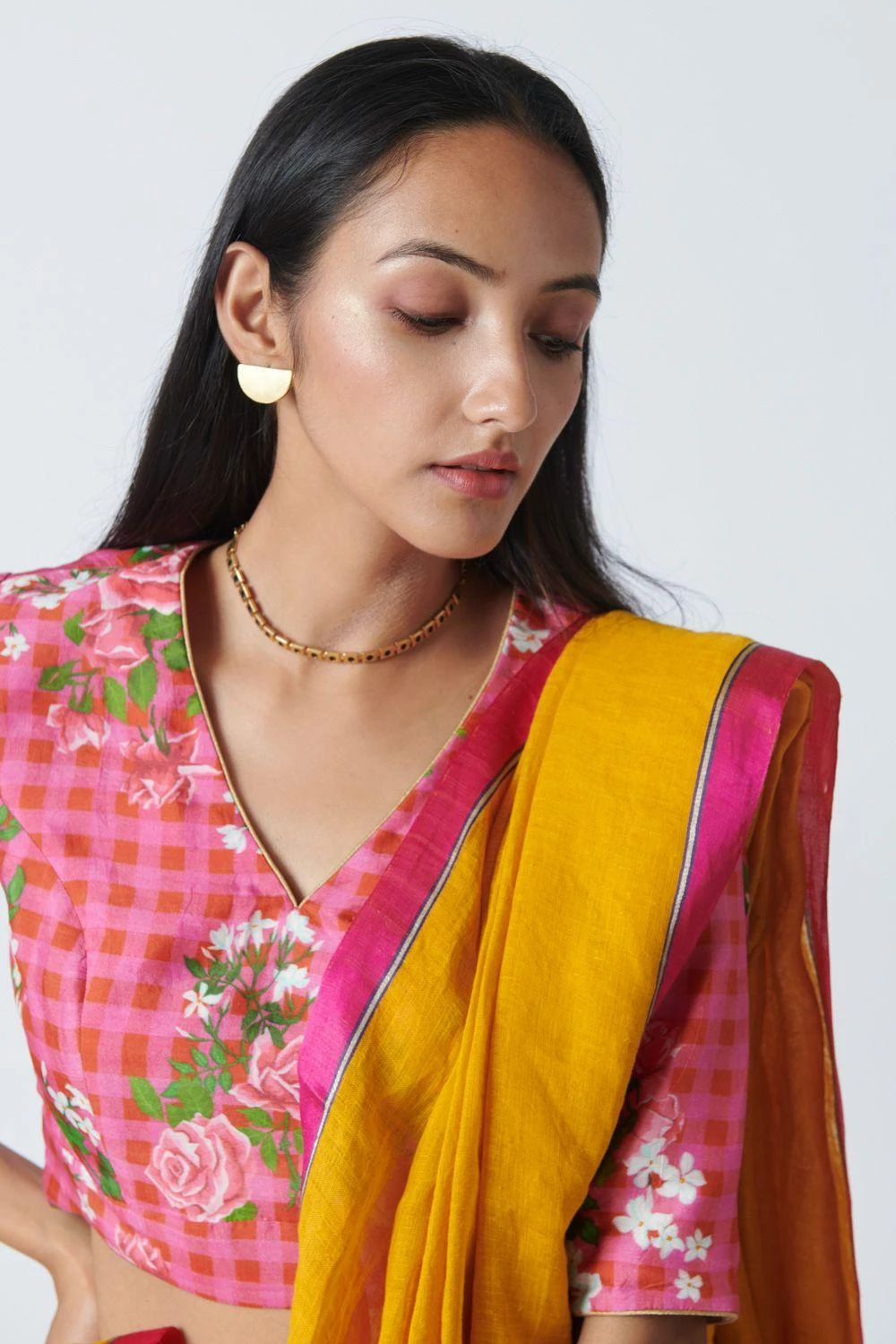 Nadiya Paar Pink Floral Blouse 3 Nadiya Paar Pink Floral Blouse - Image 3