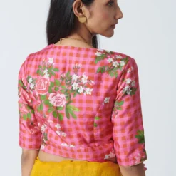 Nadiya Paar Pink Floral Blouse 8 Nadiya Paar Pink Floral Blouse -Cheap Drapvera Store 2623np17 4