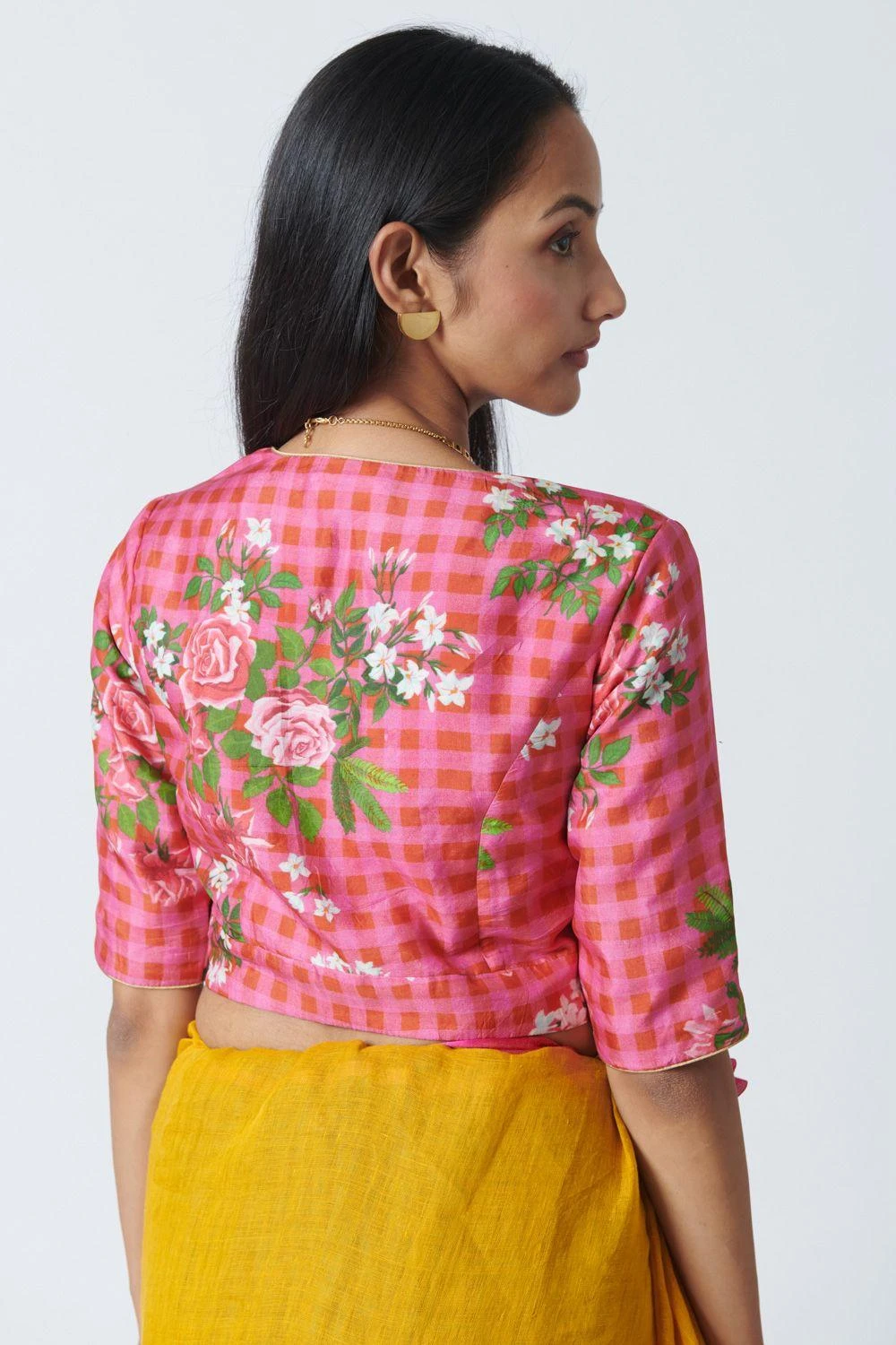 Nadiya Paar Pink Floral Blouse 4 Nadiya Paar Pink Floral Blouse - Image 4