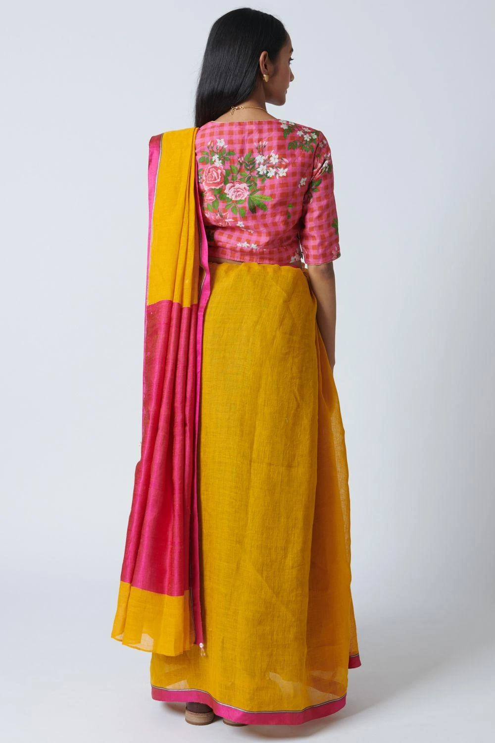 Nadiya Paar Pink Floral Blouse 5 Nadiya Paar Pink Floral Blouse - Image 5