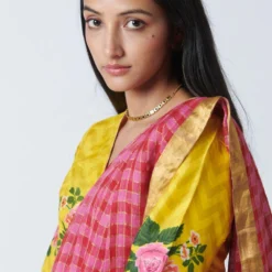 Nadiya Paar Rose Chintz Yellow Blouse -Cheap Drapvera Store 2623np19 3