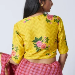 Nadiya Paar Rose Chintz Yellow Blouse -Cheap Drapvera Store 2623np19 4