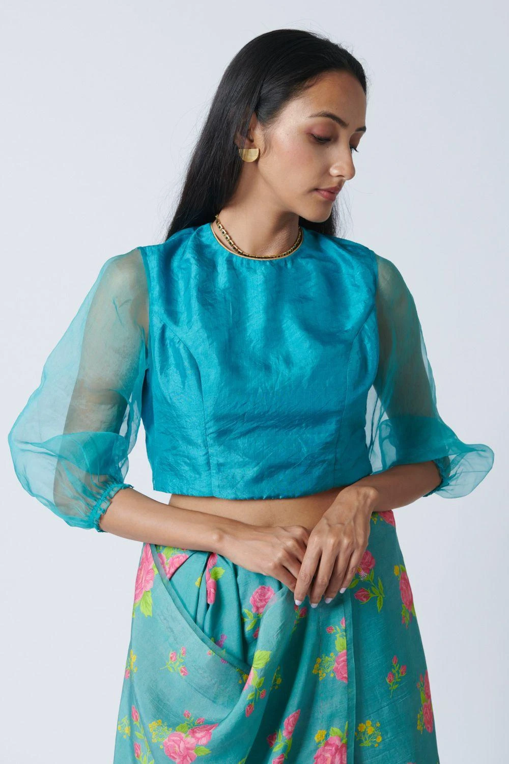Nadiya Paar Turquoise Mist Blouse 1 Nadiya Paar Turquoise Mist Blouse