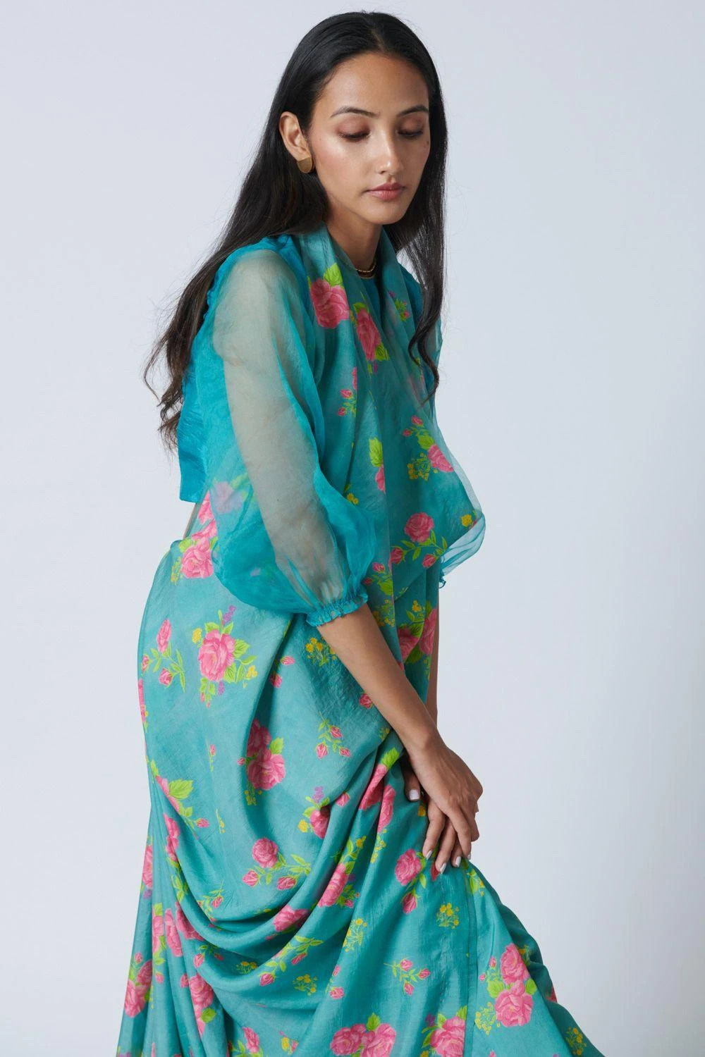 Nadiya Paar Turquoise Mist Blouse 2 Nadiya Paar Turquoise Mist Blouse - Image 2