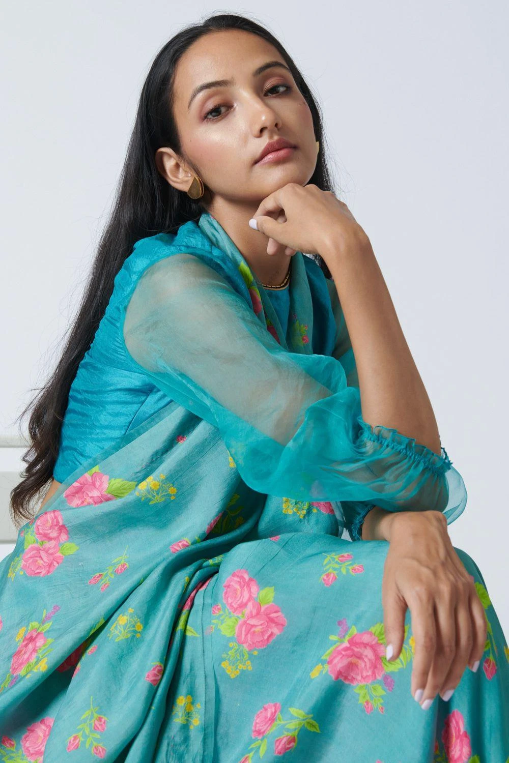 Nadiya Paar Turquoise Mist Blouse 3 Nadiya Paar Turquoise Mist Blouse - Image 3