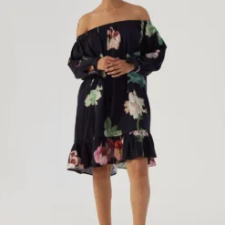 YAM Juliet Black Off Shoulder Dress