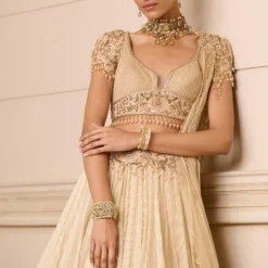 Tarun Tahiliani Ivory & Gold Kalidar Lehenga Set -Cheap Drapvera Store 270723tt07 4