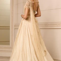 Tarun Tahiliani Ivory & Gold Kalidar Lehenga Set -Cheap Drapvera Store 270723tt07 5