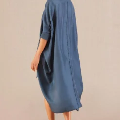 AMPM Aria Serene Blue Silk Shirt Dress 7 AMPM Aria Serene Blue Silk Shirt Dress -Cheap Drapvera Store 271223am40 4