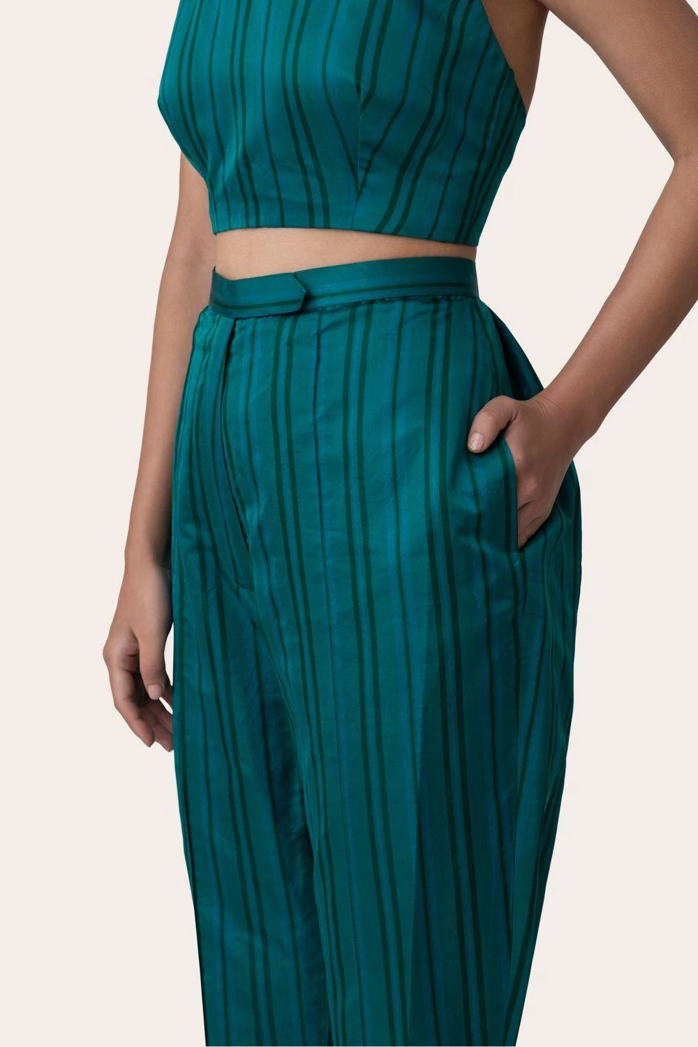 November Noon Bougainvillea Teal Trousers 3 November Noon Bougainvillea Teal Trousers - Image 3