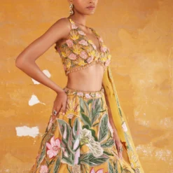 Varun Bahl Tuscan Yellow Embroidered Lehenga Set -Cheap Drapvera Store 27623vb4 3