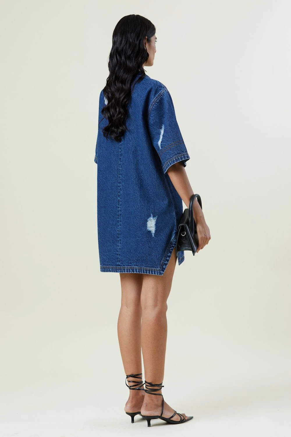 Kanika Goyal Label Dark Blue Applique Denim Dress 4 Kanika Goyal Label Dark Blue Applique Denim Dress - Image 4