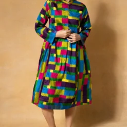 Injiri Multicoloured Clamp Dyed Dress