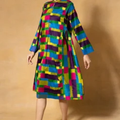 Injiri Multicoloured Clamp Dyed Dress -Cheap Drapvera Store 2811inj4 3