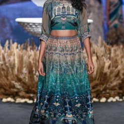 SVA Blue Ombre Mor Fuaara Lehnga Set