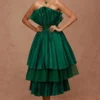 Shriya Som Emerald Green Pleated Midi Dress