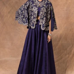 Jayanti Reddy Purple Lehenga Set With Embroidered Cape