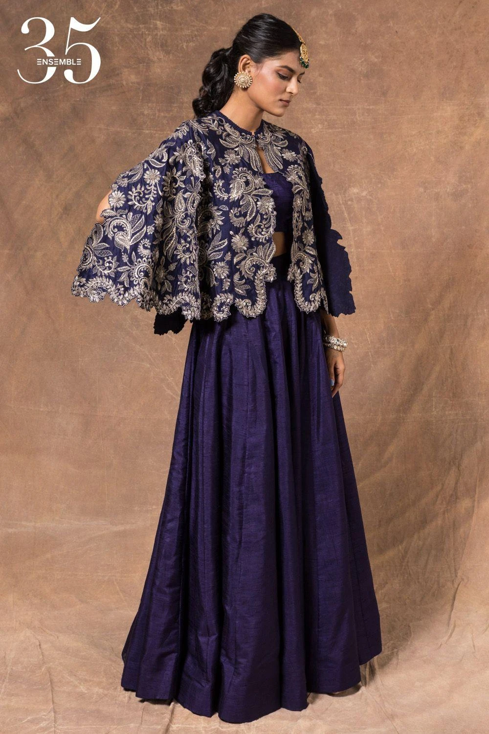 Jayanti Reddy Purple Lehenga Set With Embroidered Cape 2 Jayanti Reddy Purple Lehenga Set With Embroidered Cape - Image 2