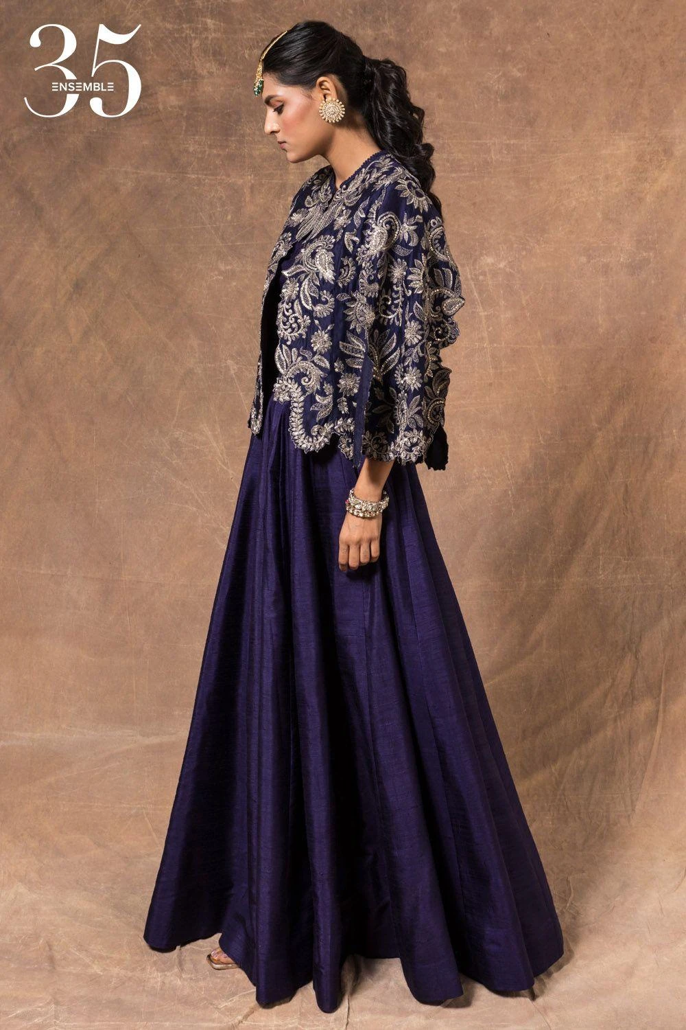 Jayanti Reddy Purple Lehenga Set With Embroidered Cape 3 Jayanti Reddy Purple Lehenga Set With Embroidered Cape - Image 3