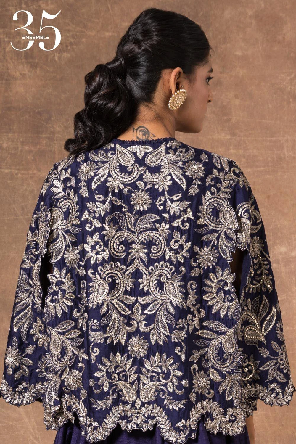 Jayanti Reddy Purple Lehenga Set With Embroidered Cape 5 Jayanti Reddy Purple Lehenga Set With Embroidered Cape - Image 5