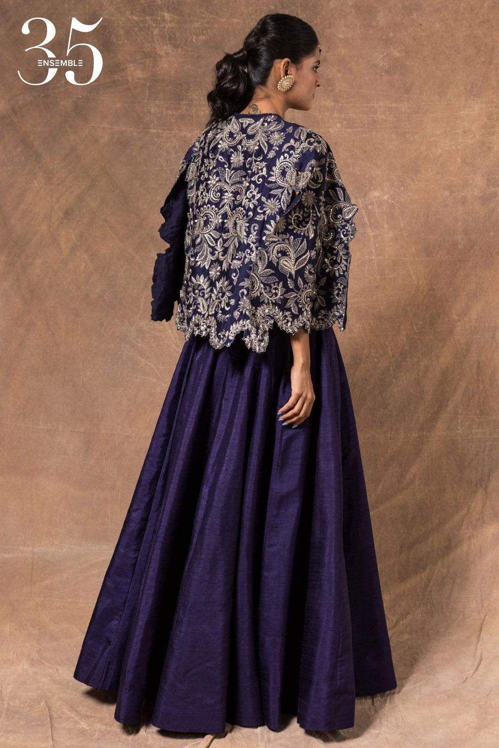 Jayanti Reddy Purple Lehenga Set With Embroidered Cape 6 Jayanti Reddy Purple Lehenga Set With Embroidered Cape - Image 6