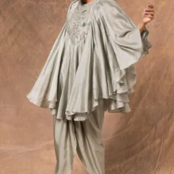 Jayanti Reddy Mint Green Satin Silk Dhoti