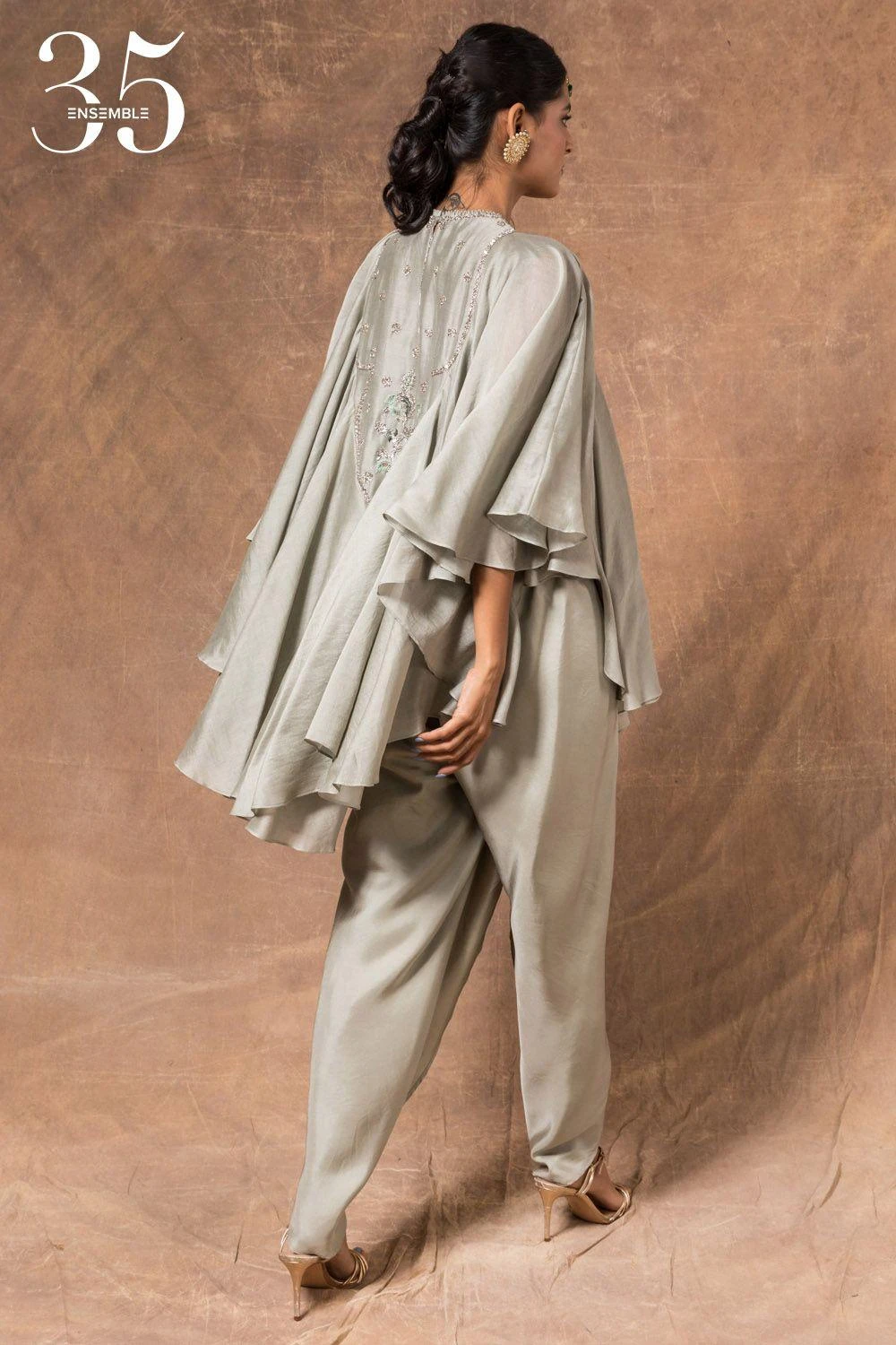 Jayanti Reddy Mint Green Satin Silk Dhoti 4 Jayanti Reddy Mint Green Satin Silk Dhoti - Image 4