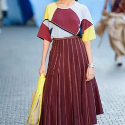 Bodice Yellow Colourblock Box Fit Top