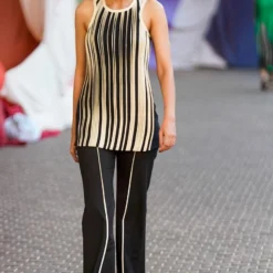 Bodice Black Pants With Single Binding Detail