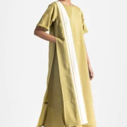 Three Moss Green Double Layered Dress -Cheap Drapvera Store 28823te21 2 1