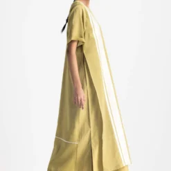 Three Moss Green Double Layered Dress -Cheap Drapvera Store 28823te21 3