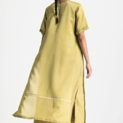 Three Moss Green Double Layered Dress -Cheap Drapvera Store 28823te21 4 1