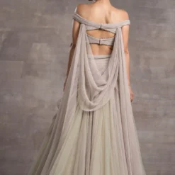Tarun Tahiliani Grey Draped Lehenga Set -Cheap Drapvera Store 28ttphase11 4