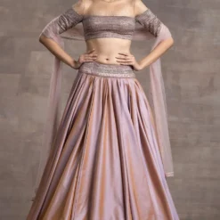 Tarun Tahiliani Pink Two Tone Silk Taffeta Lehenga Set
